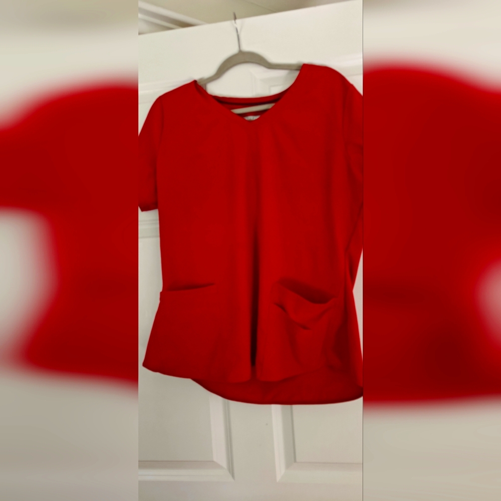 Barco Uniforms V-Neck Red Blouse